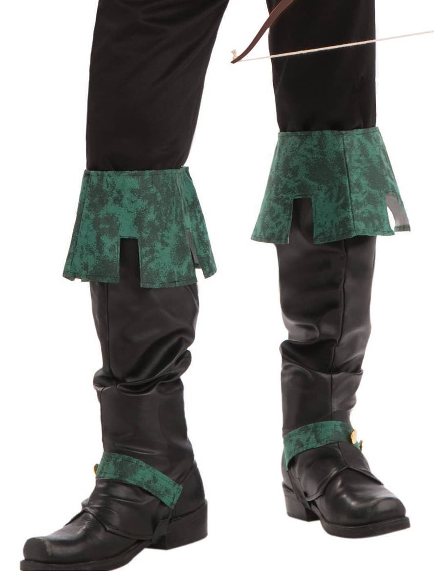 Deluxe Men's Robin Hood Hunter Fancy Dress Costume Close Up Boot Covers