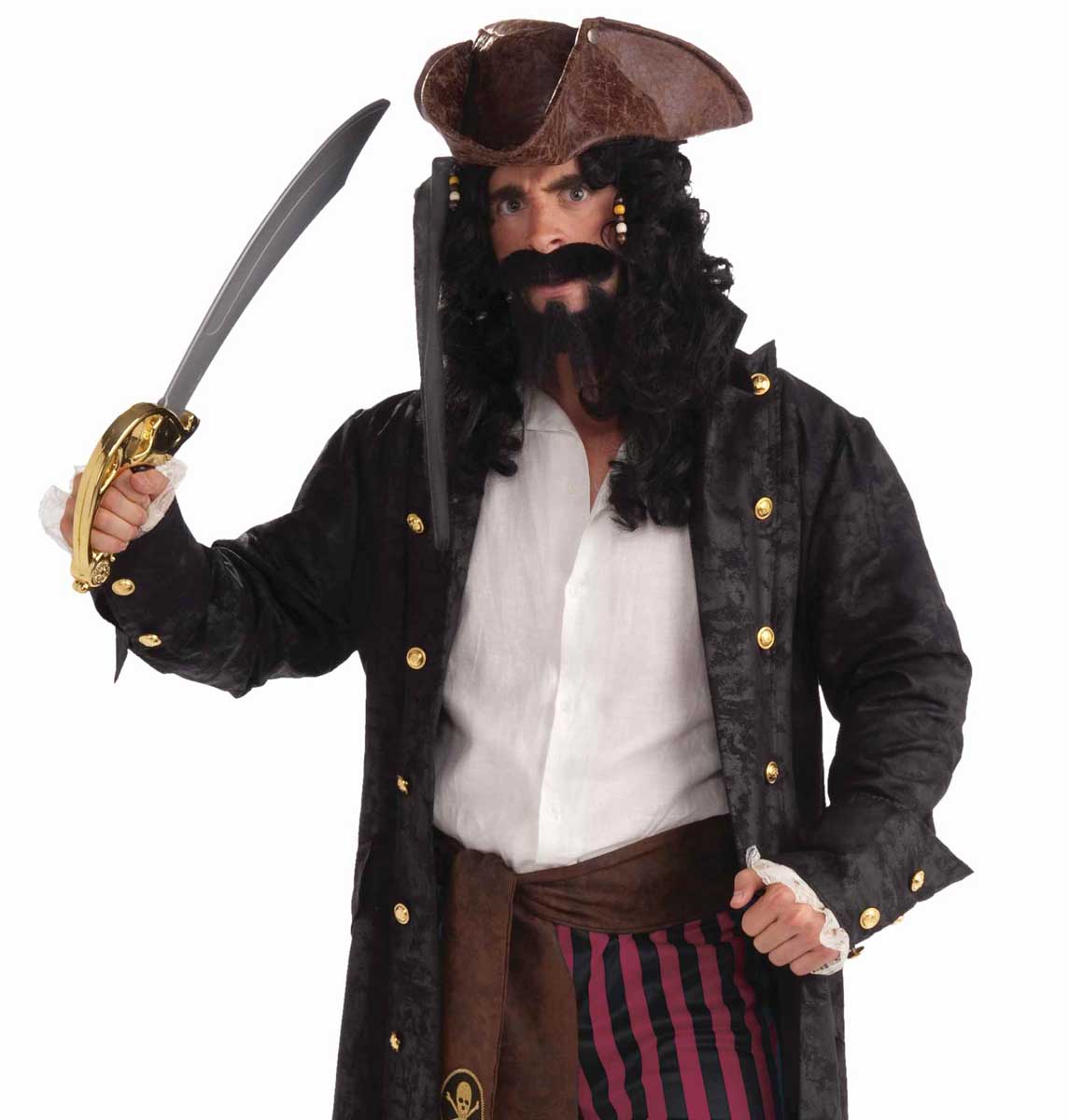 Deluxe Men's Buccaneer Peg Leg Pirate Costume Close Top Image