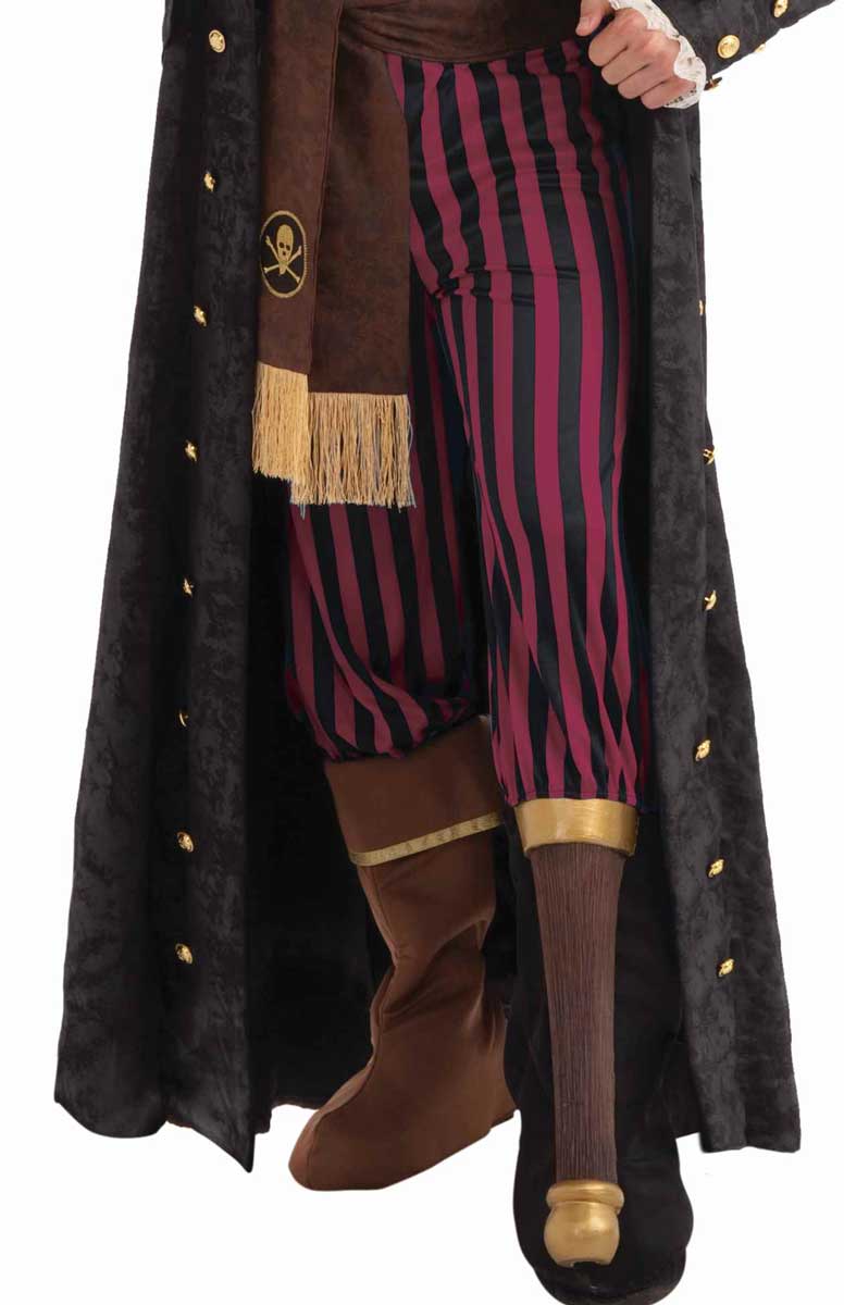 Deluxe Men's Buccaneer Peg Leg Pirate Costume Close Bottom Image