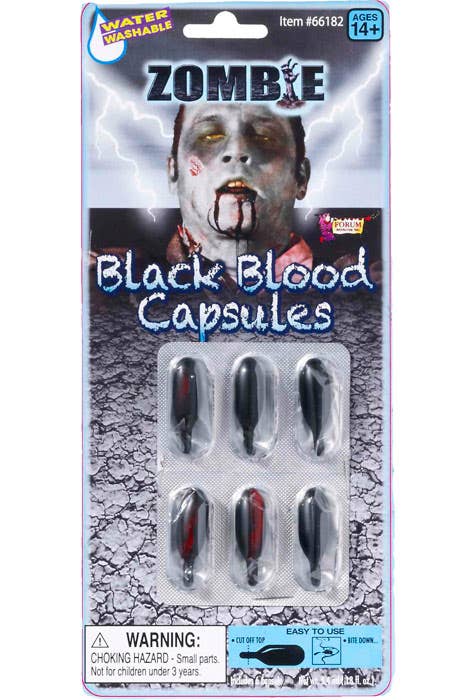 Halloween Horror Zombie Black Blood Special Effects Fake Blood Capsules Main Packaging Image 