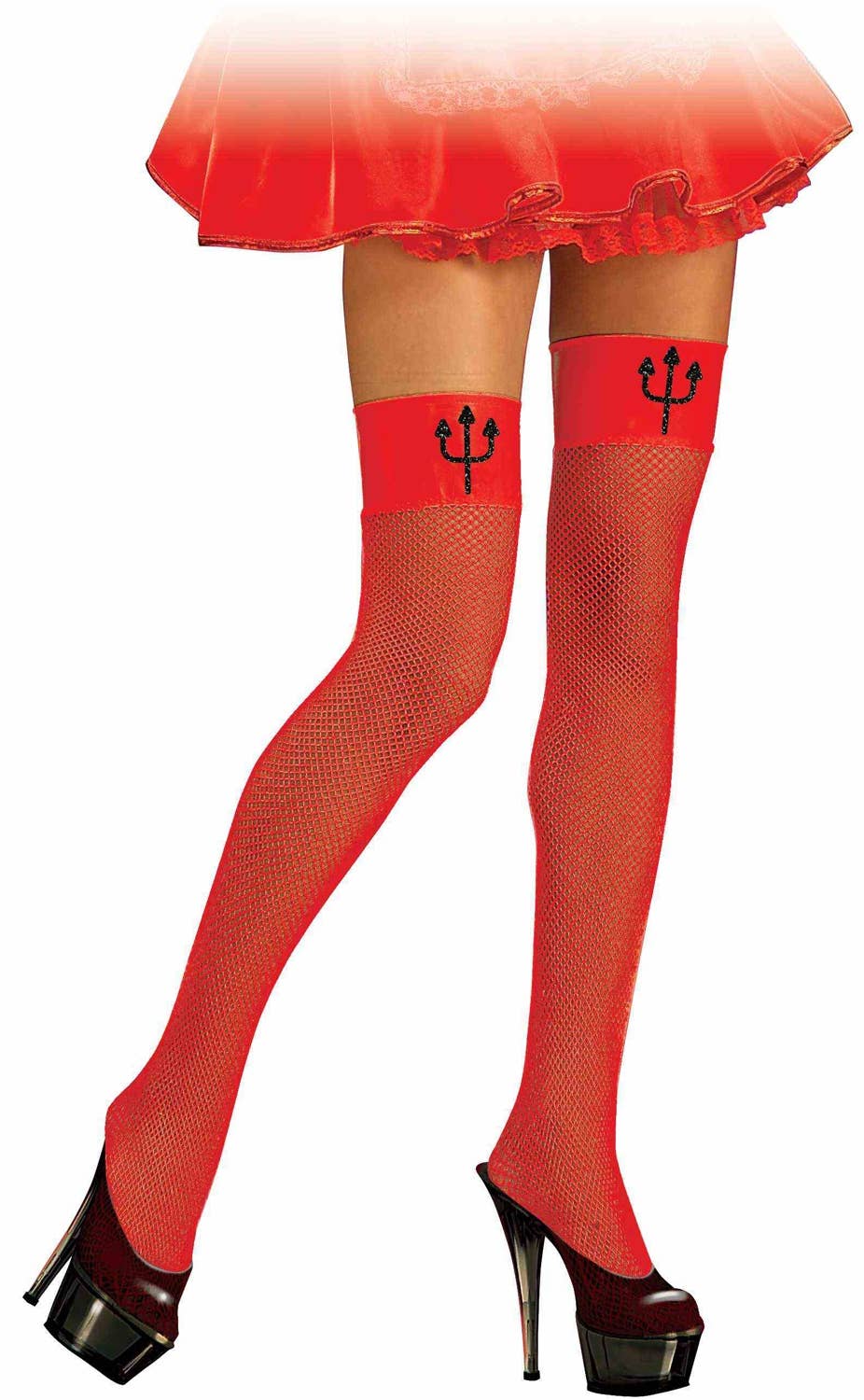 Red Devil Stockings | Red Devil Fishnet Stockings | Red Fishnets