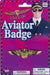 Gold Aviator Flight Captain Costume Badge