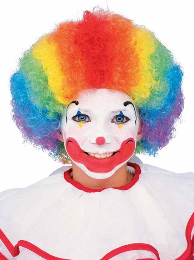 Kid's Curly Rainbow Clown Afro Costume Wig 