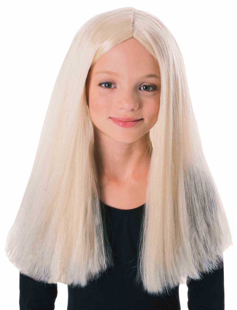 Long Blonde Girl's Costume Wig with Centre Part