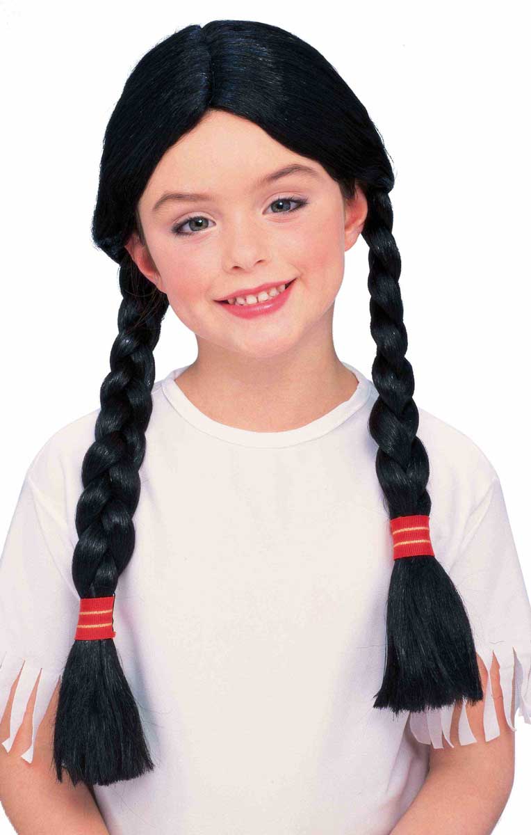 Cute Braided Black Girl's Pigtails Costume Wig