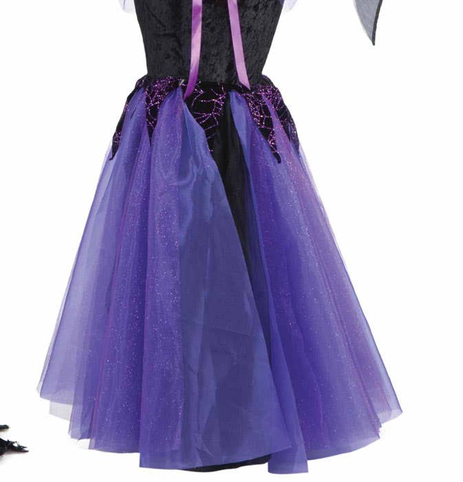 Black and Purple Women's Witch Halloween Costume - Close Up Image