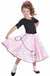Pink and Black Girls Retro Poodle 50s Skirt Costume - Front View