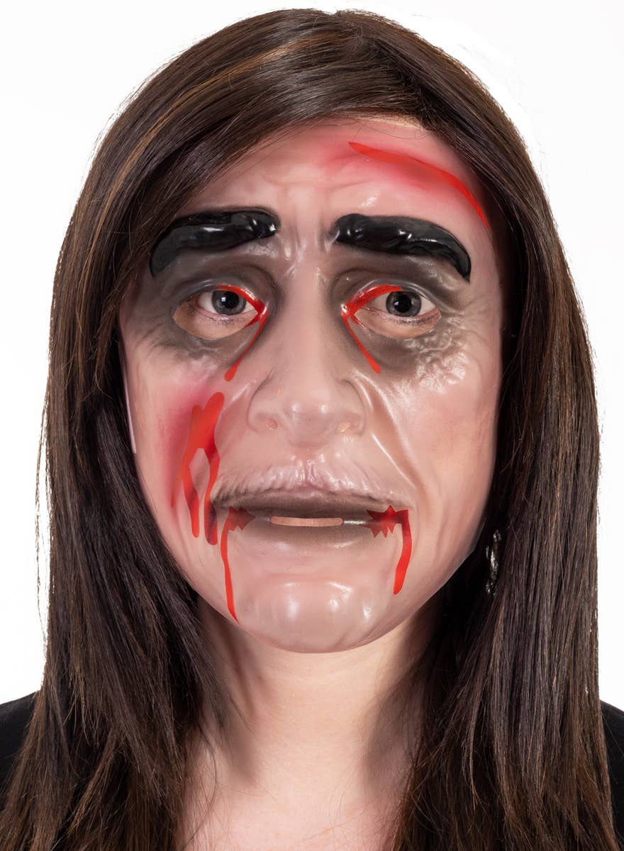 Bloody Face Transparent Costume Mask