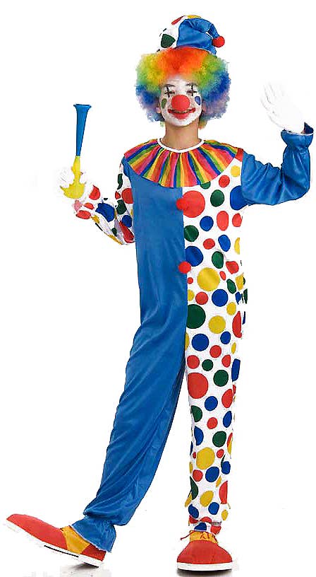 Teen Kid's Clown Circus Costume Front View