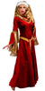 Deluxe Women's Scarlet Red Renaissance Medieval Queen Noble Fancy Dress Costume main image
