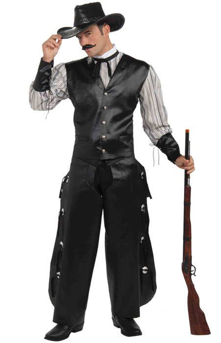 Men's Black Wild West Cowboy Rogue Gambler Costume - Main Image