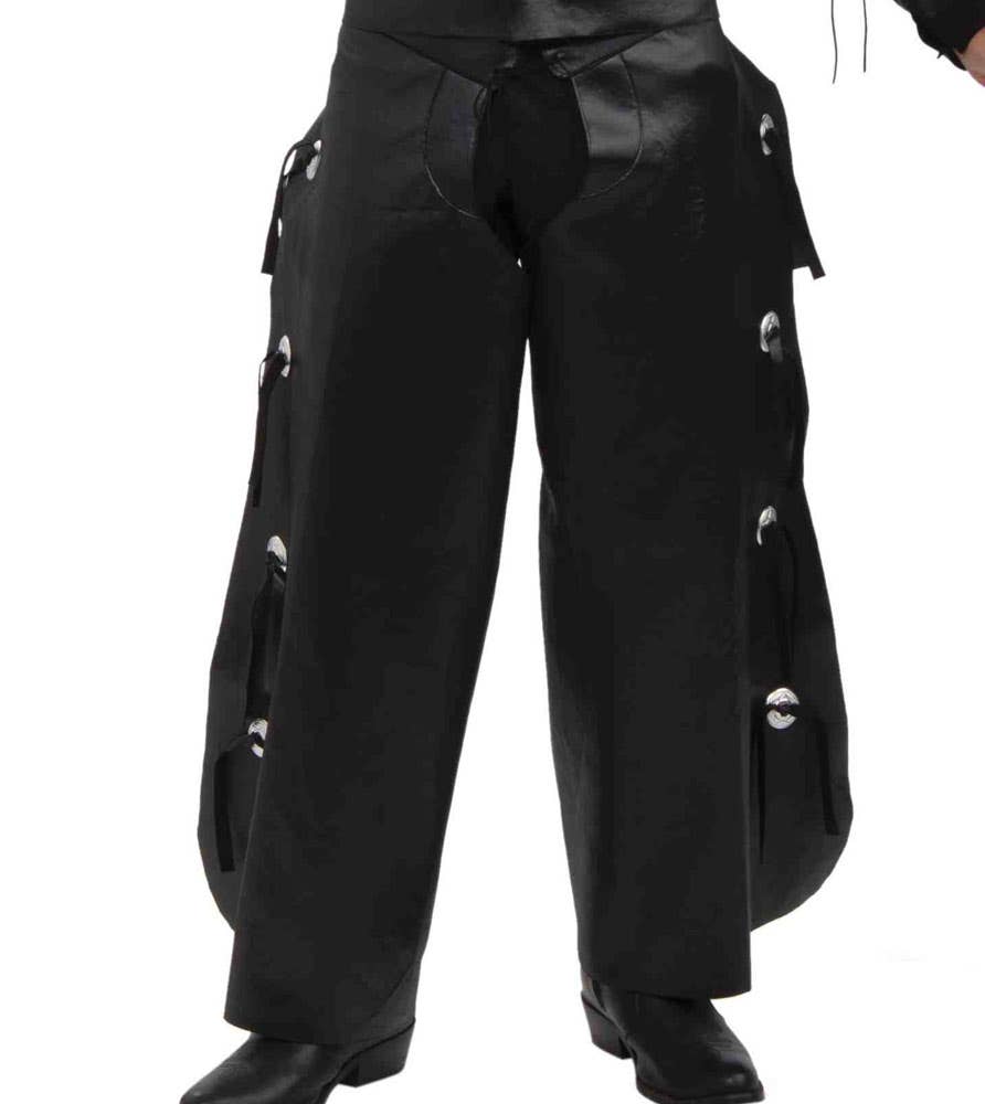 Men's Black Wild West Cowboy Rogue Gambler Costume - Pants Details Image