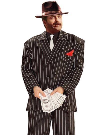 Plus Size 1920's Chicago Gangster Men's Pinstripe Costume Close Image