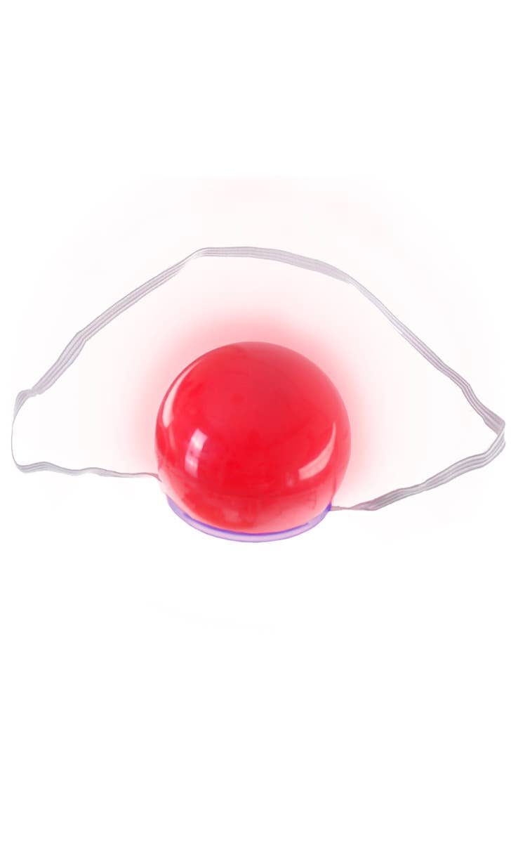 Red and blue flashing clown nose costume accessory main image