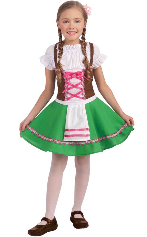 Girl's Hansel and Gretel German Fancy Dress Front View