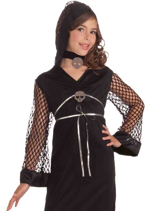 Black Witch Girl's Halloween Dress Up Costume Front