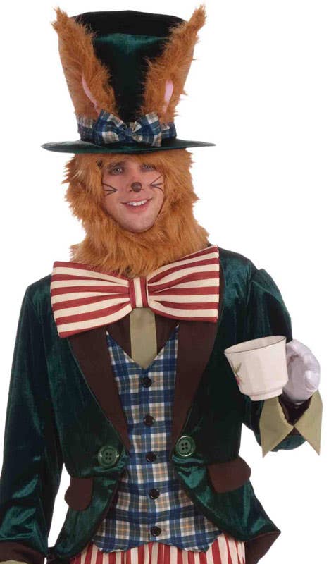 Deluxe Tea Party March Hare Men's Storybook Costume - Close Up Image 2