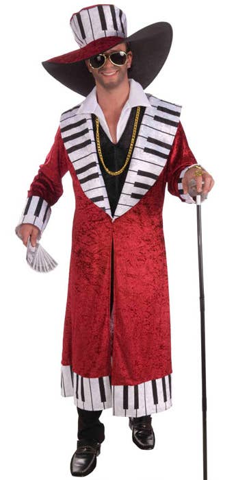 Red Velvet Piano Player Men's Mac Daddy Pimp Costume - Main Image