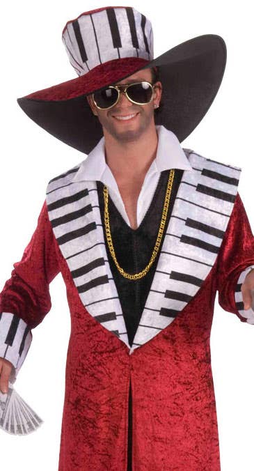 Red Velvet Piano Player Men's Mac Daddy Pimp Costume - Alternative Image