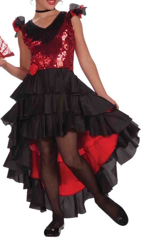 Spanish Ruffled Girl's Flamenco Dancer Costume Front