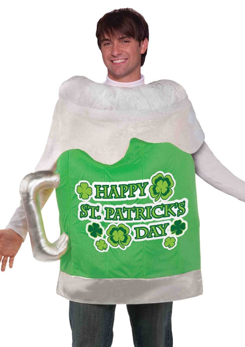 Novelty Green Beer Mug St. Patrick's Day Adult's Costume Close Image