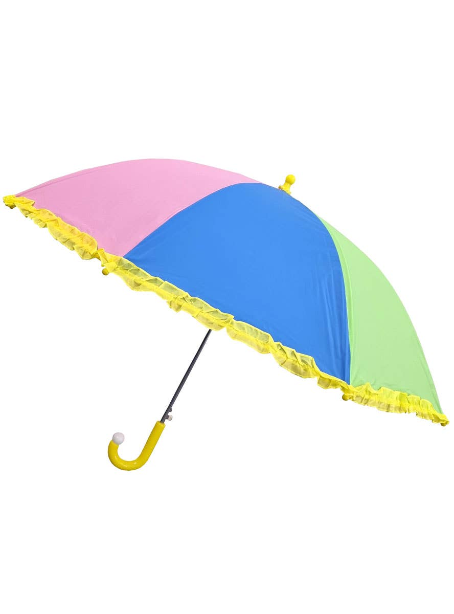 Pastel Rainbow Circus Clown Parasol Umbrella Costume Accessory Main Image