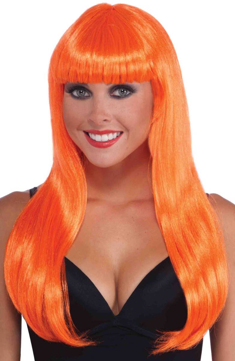 Long  Orange Women's Wig