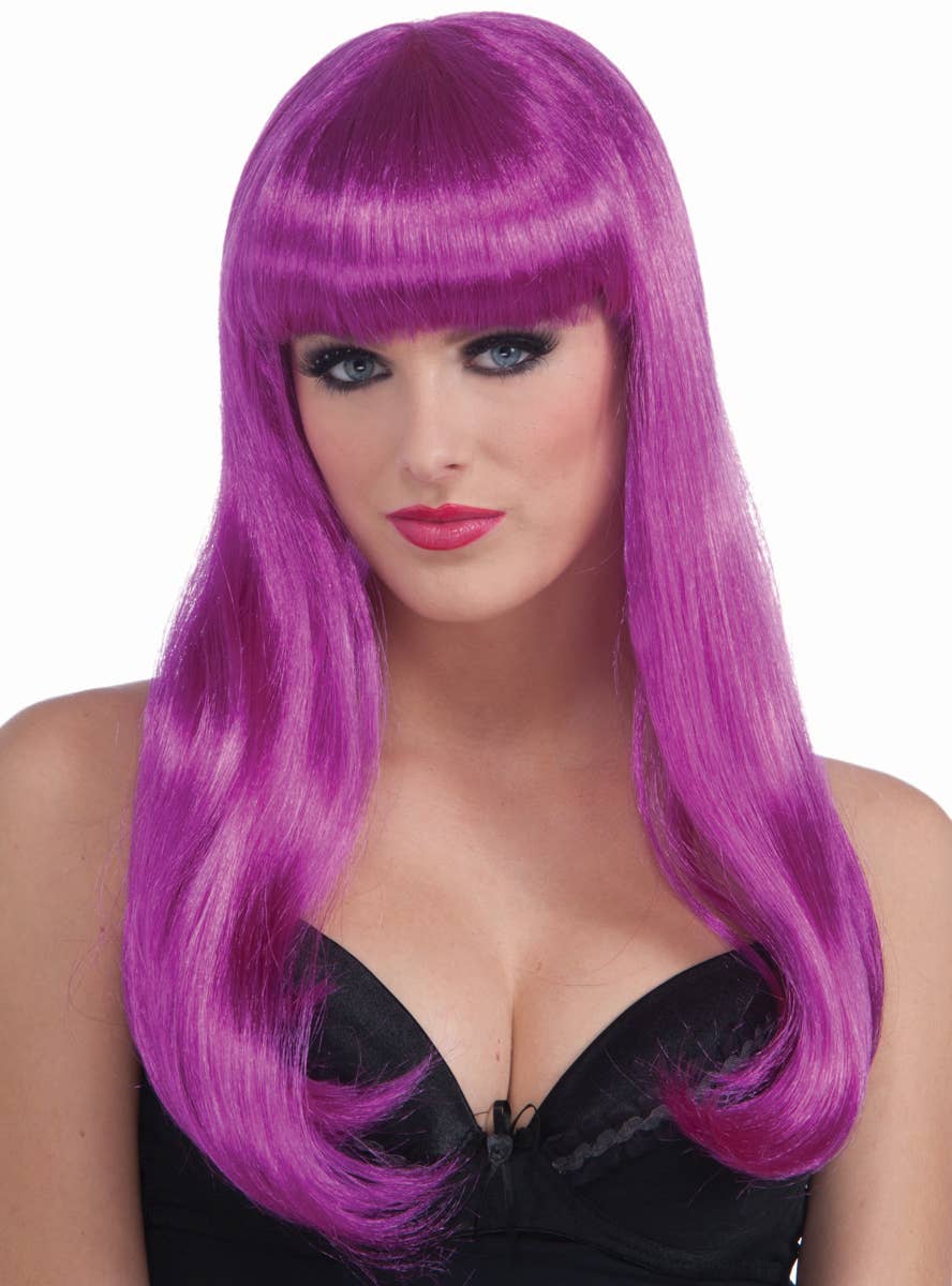 Women's Purple Wig with Fringe