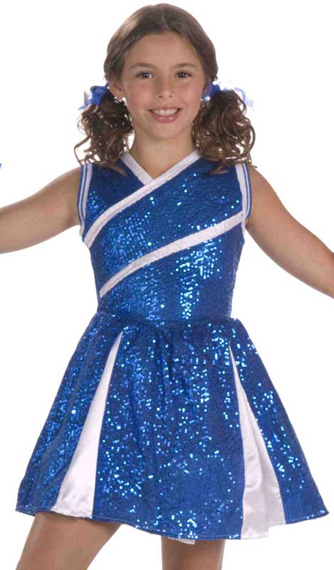 Blue High School Cheerleader Girl's Sports Costume Front