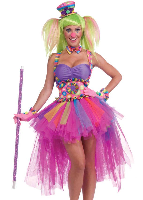 Womens Circus Sexy Clown Costume - Alt Image