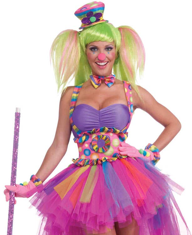 Womens Circus Sexy Clown Costume - Close Image