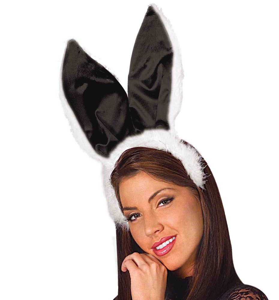 Cute Black and White Bunny Ears and Tail Set