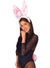 Women's White and Pink bunny rabbit tail and ears costume kit main image