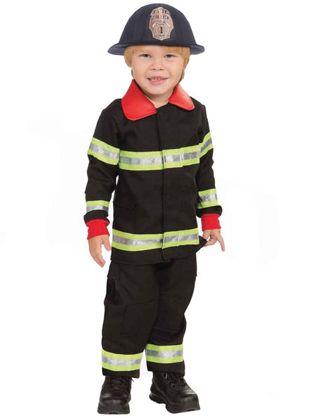 Toddler Boy's Fireman Uniform Costume Front View