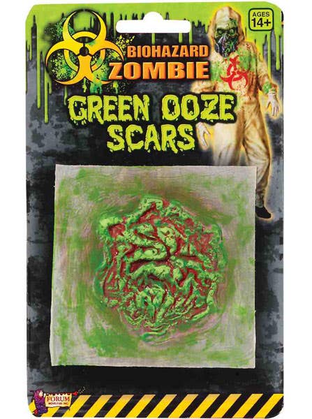 Latex Biohazard Green Ooze Special FX Zombie Wound Prosthetic