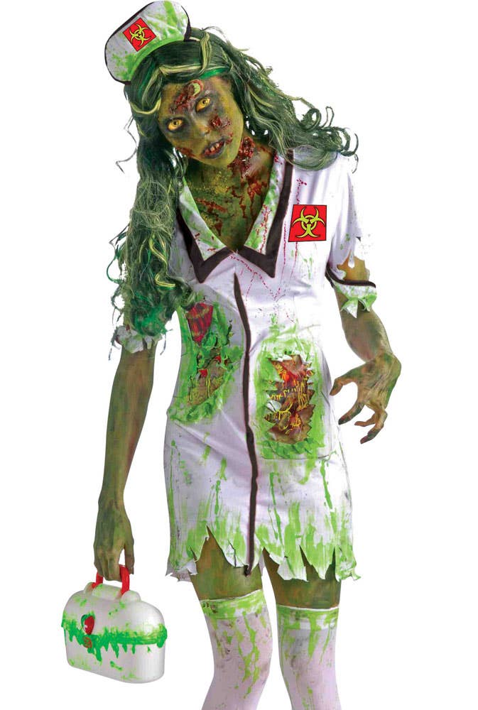 Biohazard Women's Zombie Nurse Halloween Costume - Alternative Image