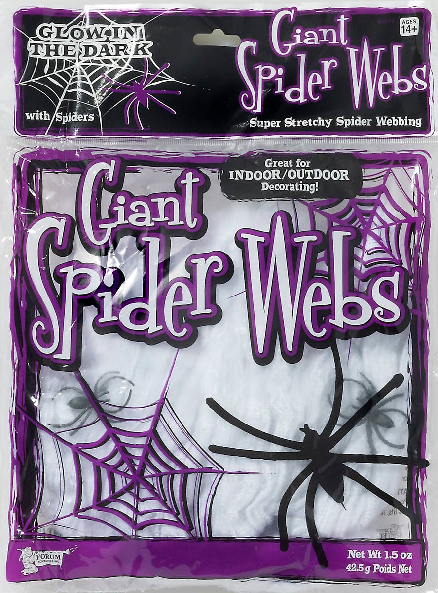 Glow in the Dark Super Stretchy White Spider Web Halloween Decoration