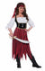 Girl's Pirate Wench Striped Buccaneer Costume Front View