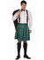 Men's Green Tartan Naughty 'Kiss Me' Kilt and Shorts Costume Set - Main Image