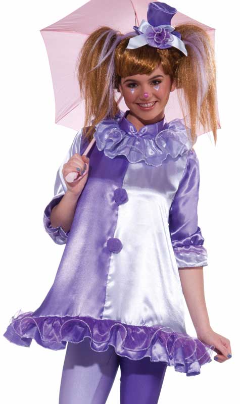 Purple Circus Clown Teenage Girl's Costume Front View