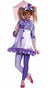 Teen Girl's Purple Circus Clown Fancy Dress Costume Front