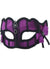 Black and Purple Lace Masquerade Mask with Jewels