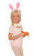 Girl's Pink and White Easter Bunny Costume Accessory Set with Ears, Bow Tie and Tail