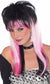 Women's Long White Pink And Black Punk Rock Mullet Costume Wig Main Image 