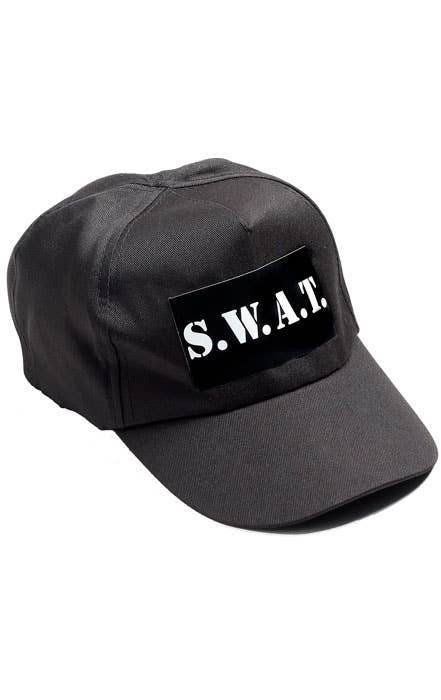 Black SWAT Baseball Cap Costume Hat - Main Image