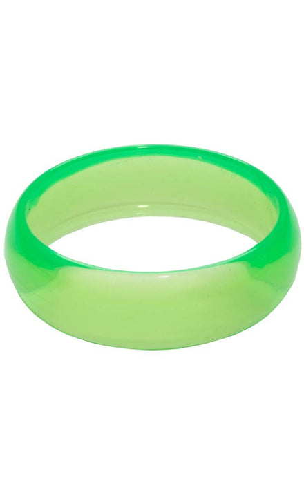 Women's Transparent Green Plastic 1980's Bangle Bracelet Costume Accessory - Main Image