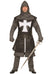 Deluxe Black Medieval Knight Men's Fancy Dress Costume