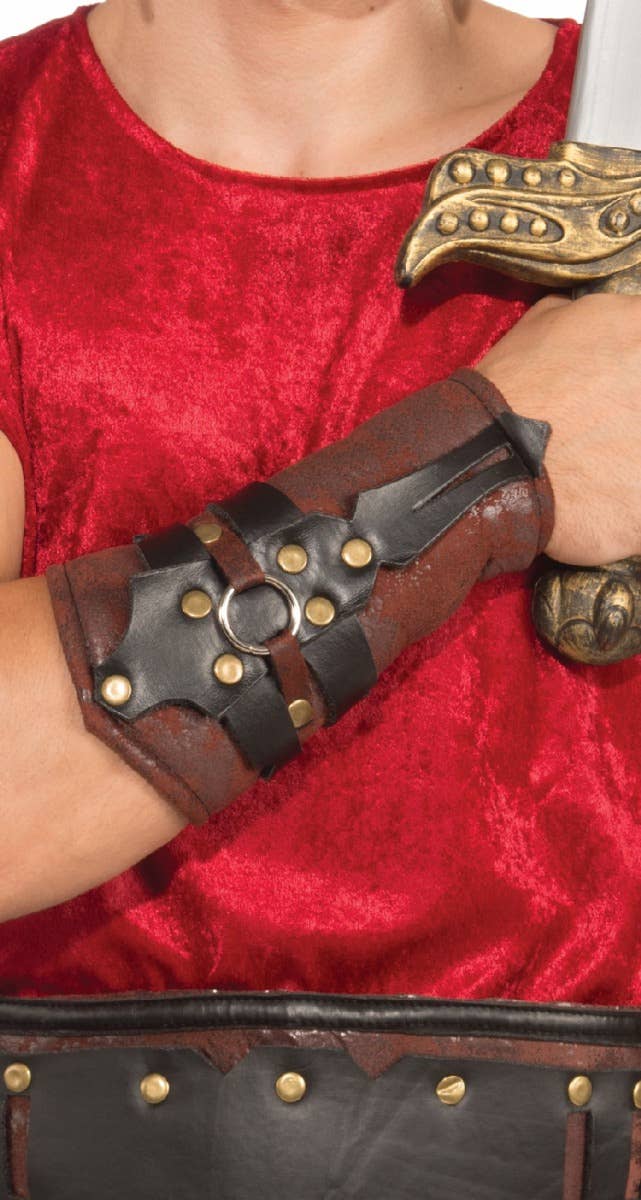 Image of Roman Warrior Men's Arm Guards Costume Accessory - Close Up