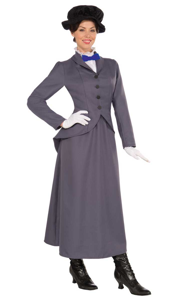 Womens Mary Poppings Victorian Fancy Dress Costume