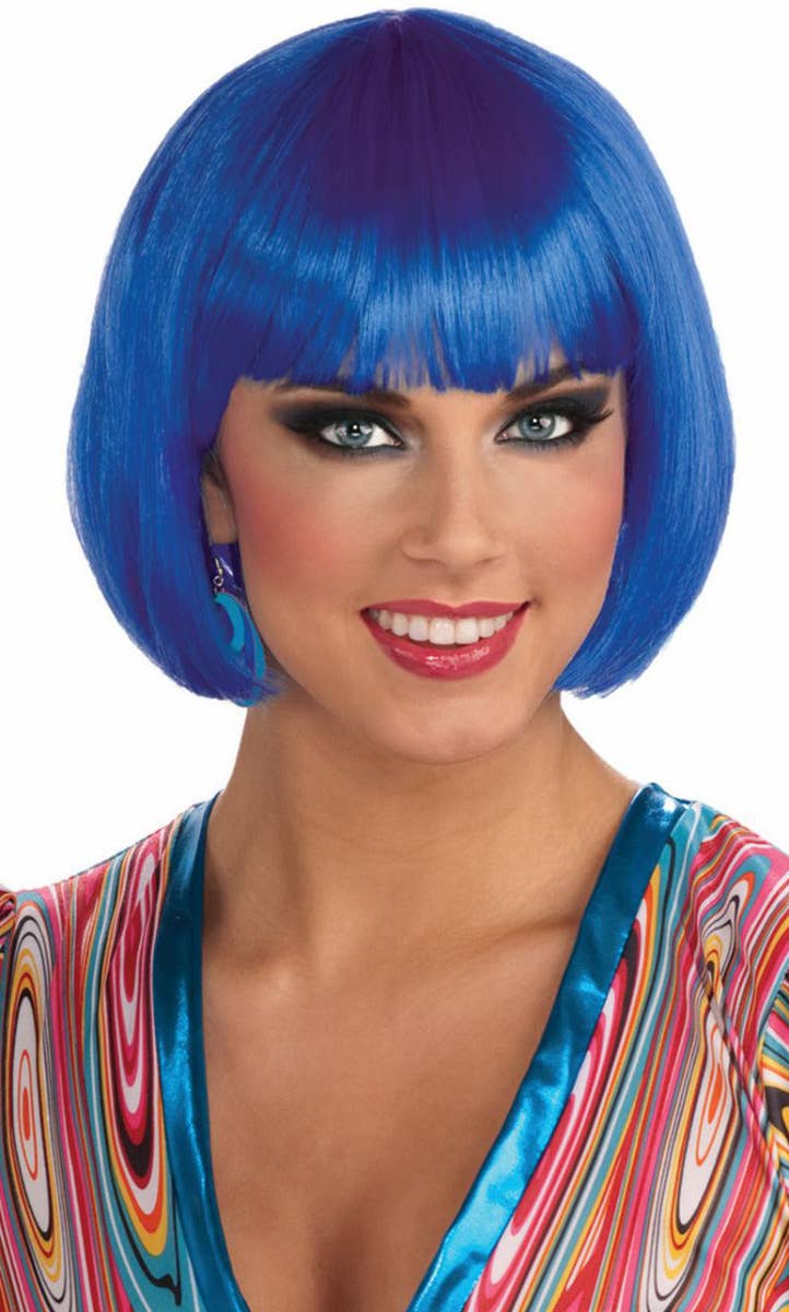 Royal Blue Women's Bob Costume Wig Main Image